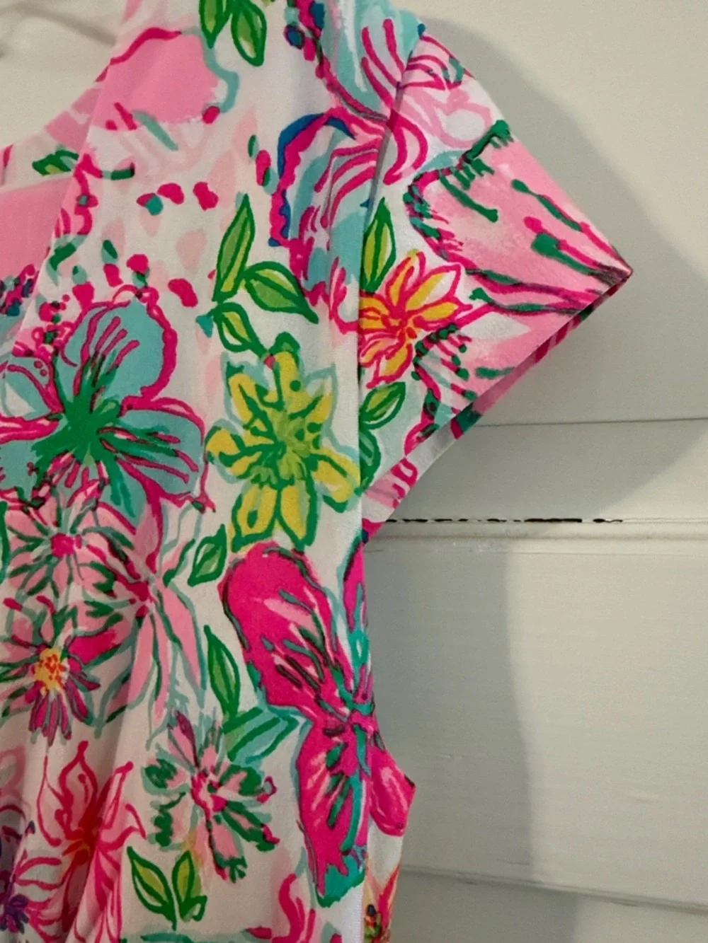 Lilly Pulitzer Breanna Floral Pink Maxi Dress with Green & Yellow Accents - Picture 3 of 5